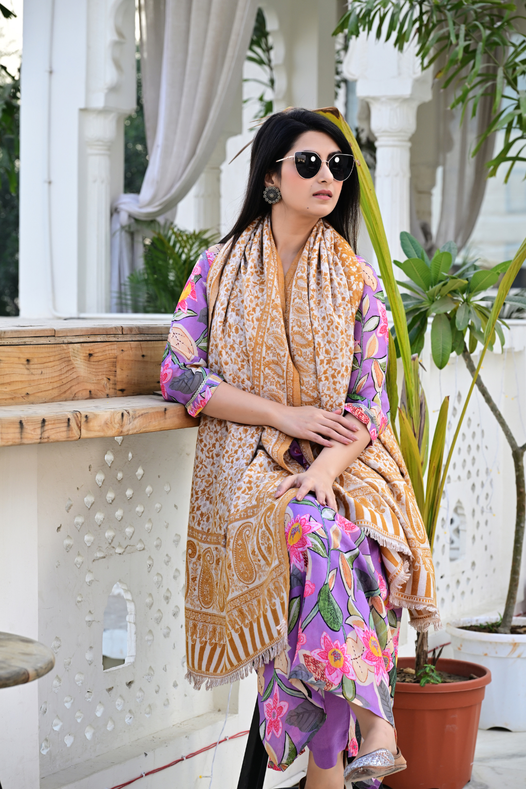Celebrate Festive Elegance with Our Vibrant Traditional Woven Shawl