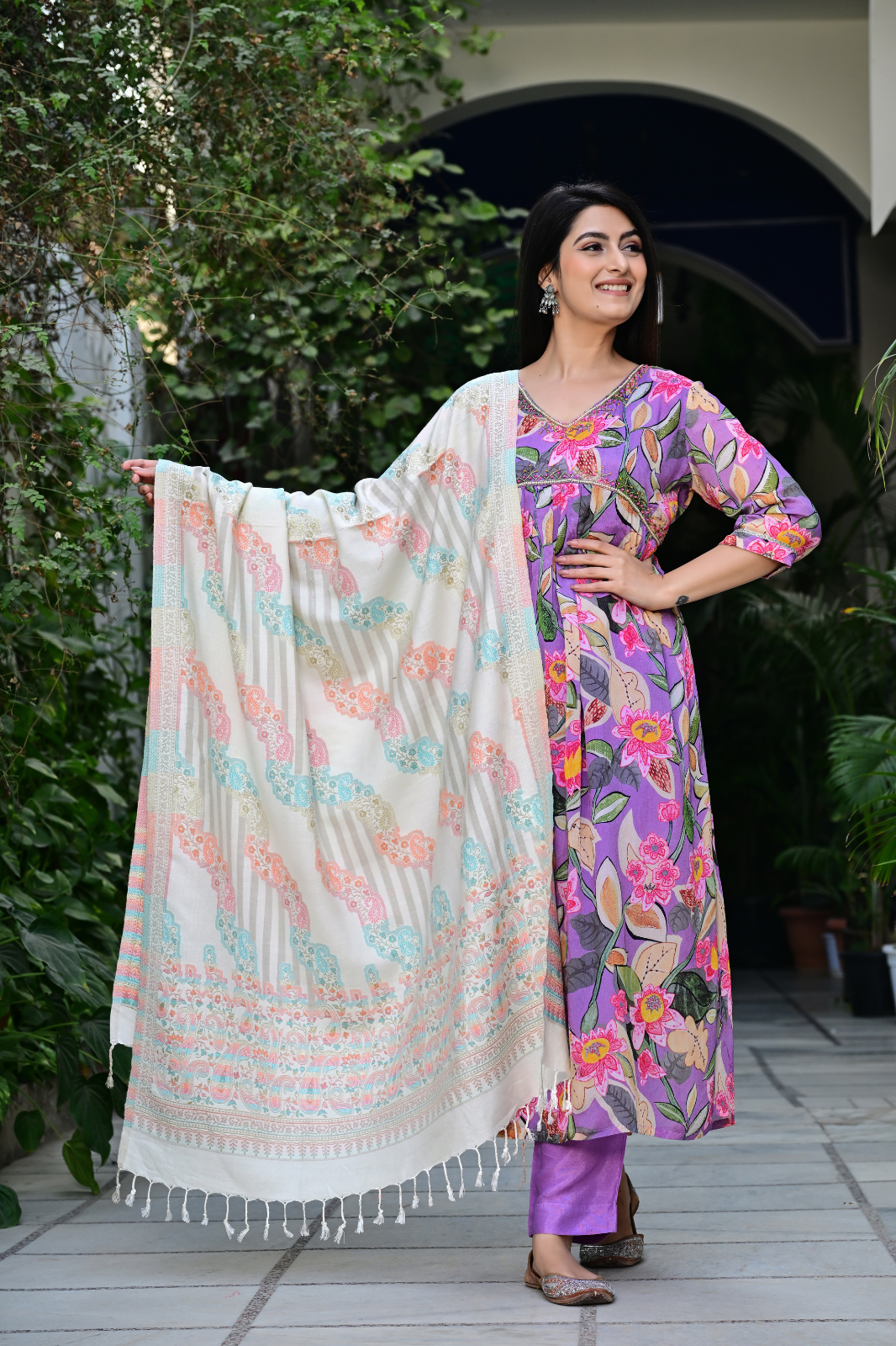Classic Traditional Shawl with Colorful Heritage Design & Modern Elegance