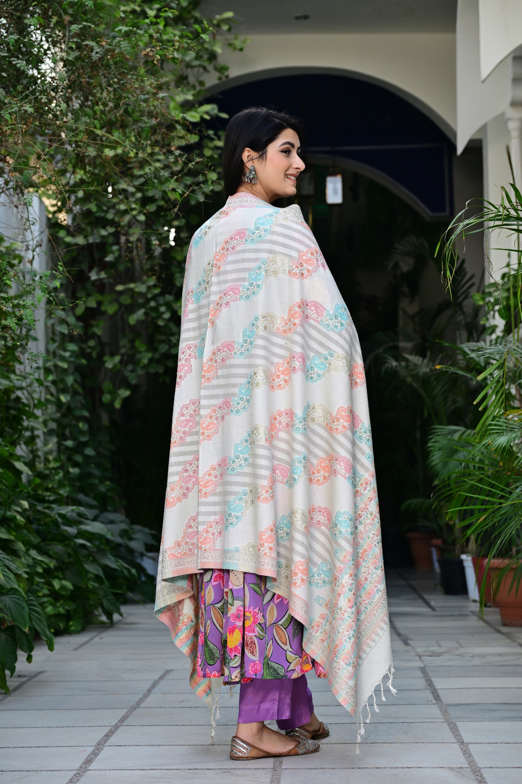Classic Traditional Shawl with Colorful Heritage Design & Modern Elegance