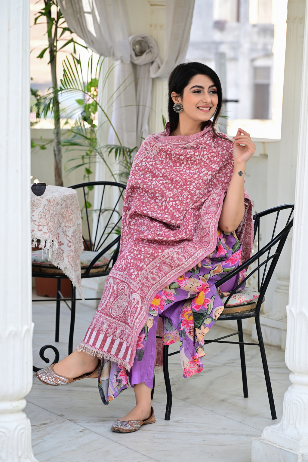 Wrap Yourself in Kashmiri Elegance with Rich Paisley & Floral Embroidery”