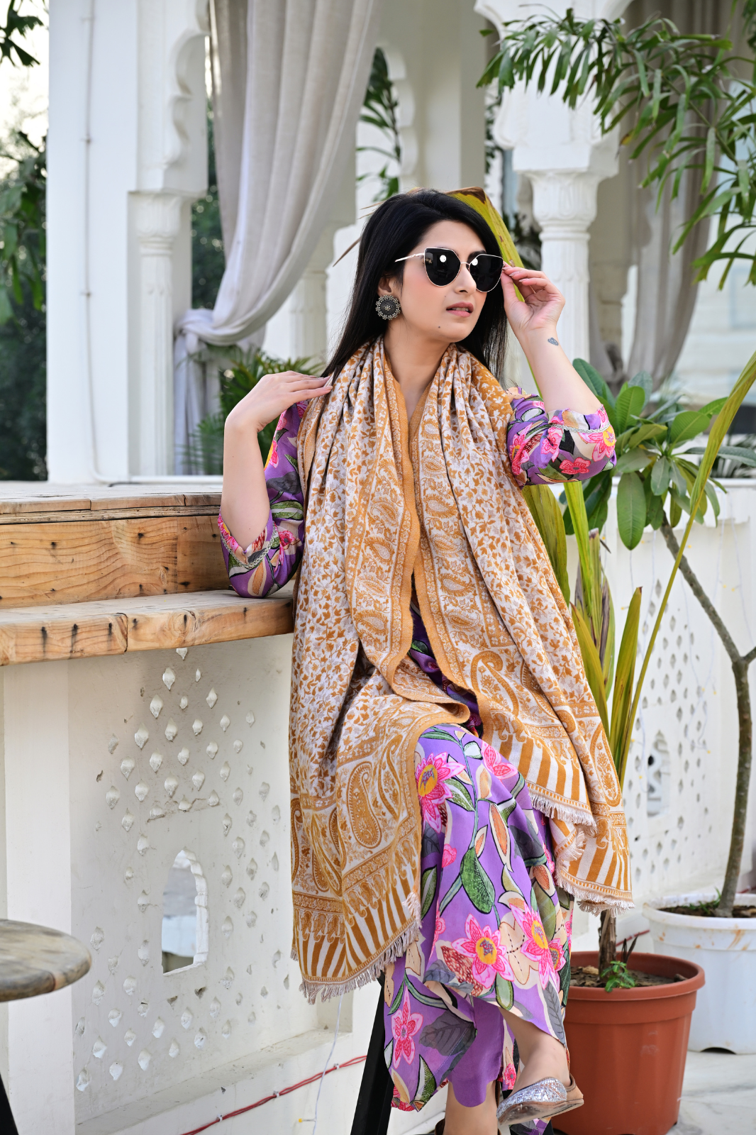 Celebrate Festive Elegance with Our Vibrant Traditional Woven Shawl