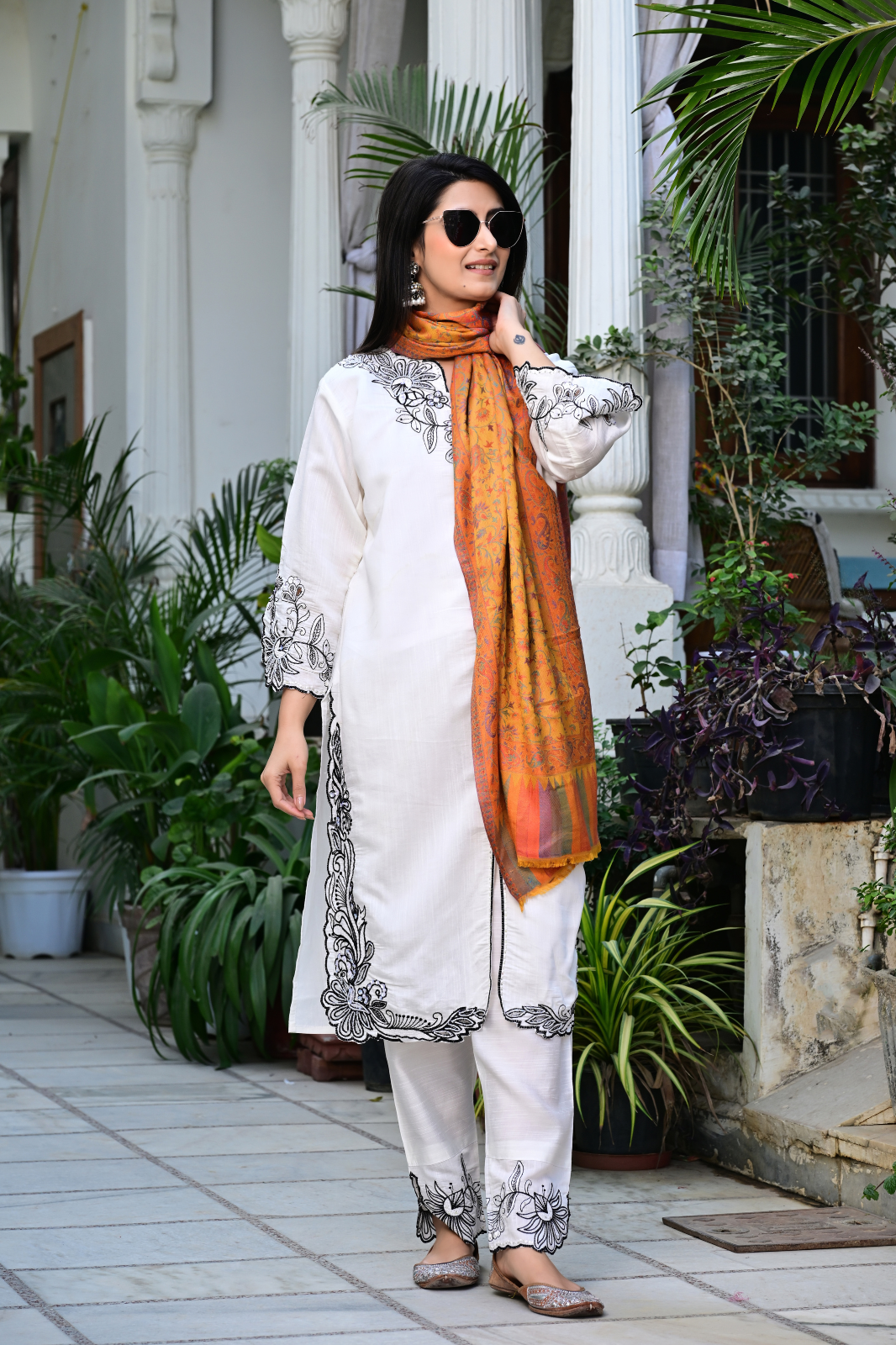 Mustard Ethnic Shawl with Fine Woven Craftsmanship