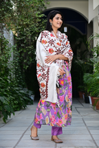 Pure White Shawl with Elegant Pattern Work – Simple Yet Royal Look