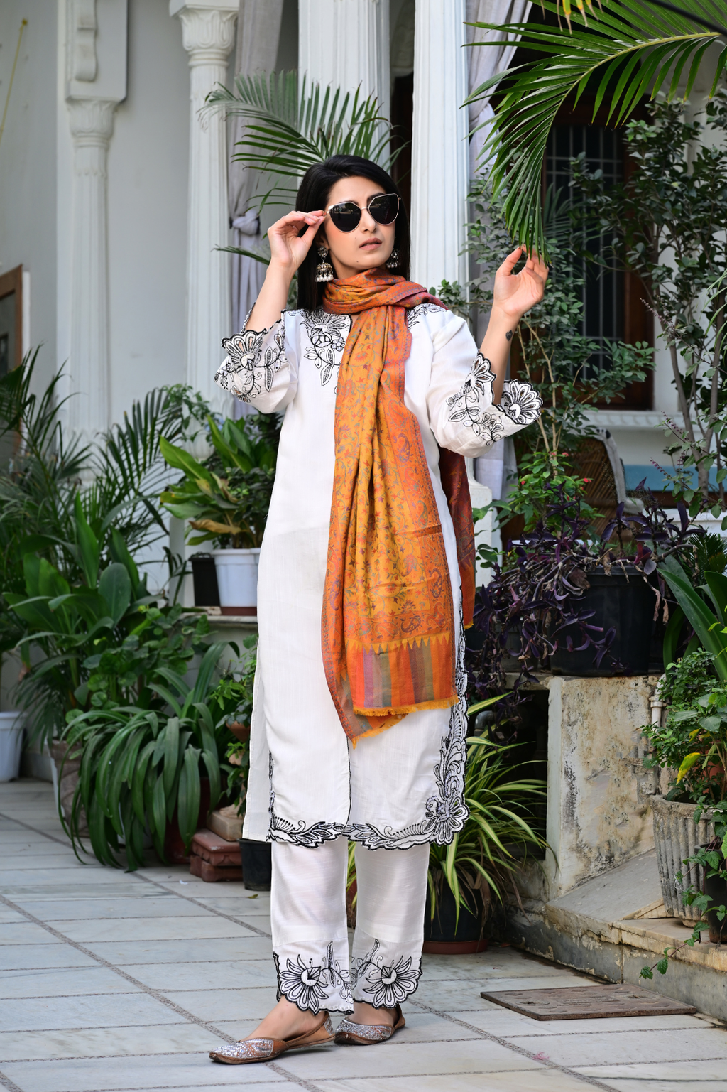 Mustard Ethnic Shawl with Fine Woven Craftsmanship