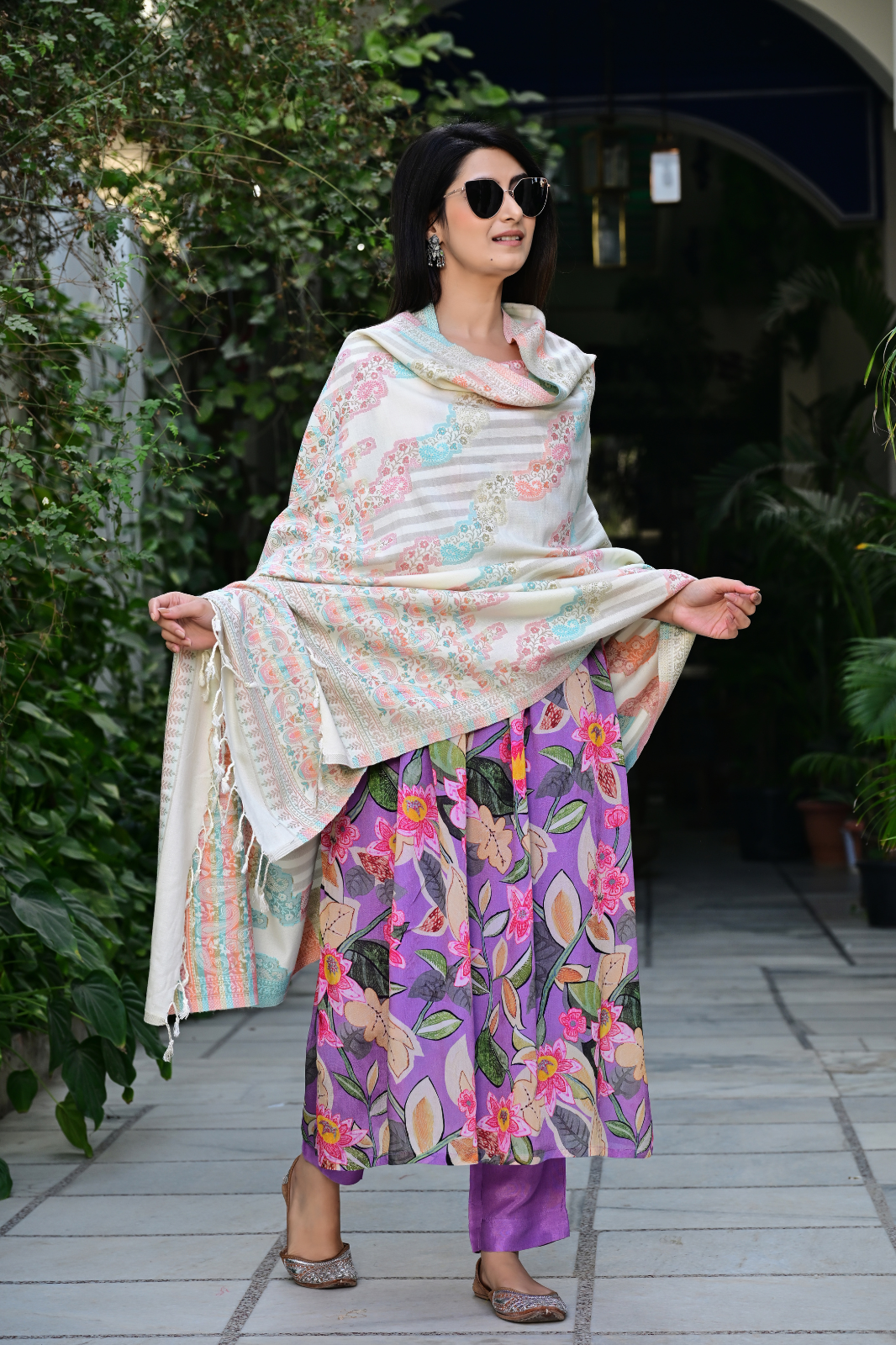 Classic Traditional Shawl with Colorful Heritage Design & Modern Elegance