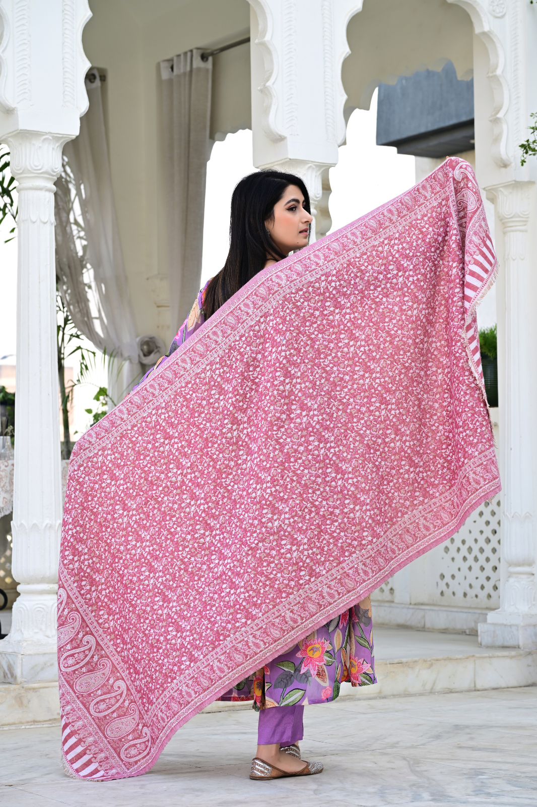 Wrap Yourself in Kashmiri Elegance with Rich Paisley & Floral Embroidery”