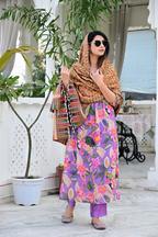 Traditional Woven Shawl with Vibrant Floral Motifs & Festive Colors