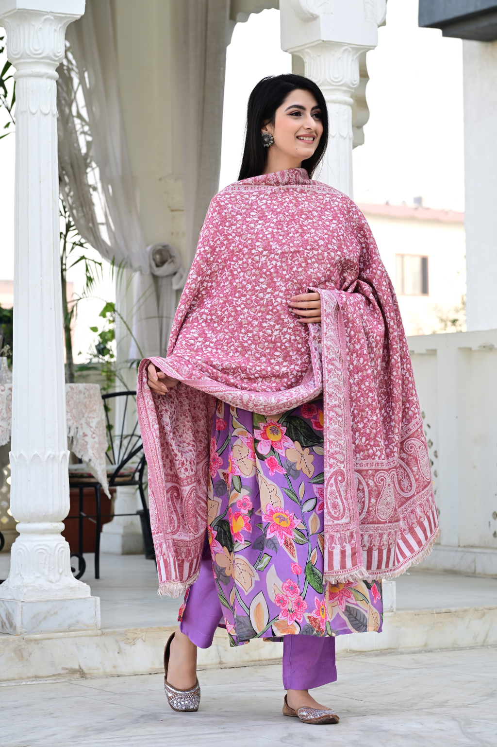 Wrap Yourself in Kashmiri Elegance with Rich Paisley & Floral Embroidery”
