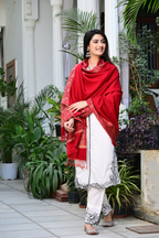 Elegant Kashmiri-Style Embroidered Shawl