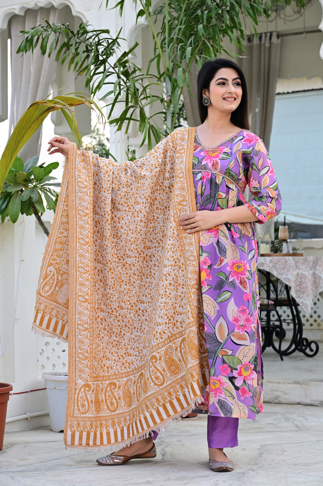 Celebrate Festive Elegance with Our Vibrant Traditional Woven Shawl