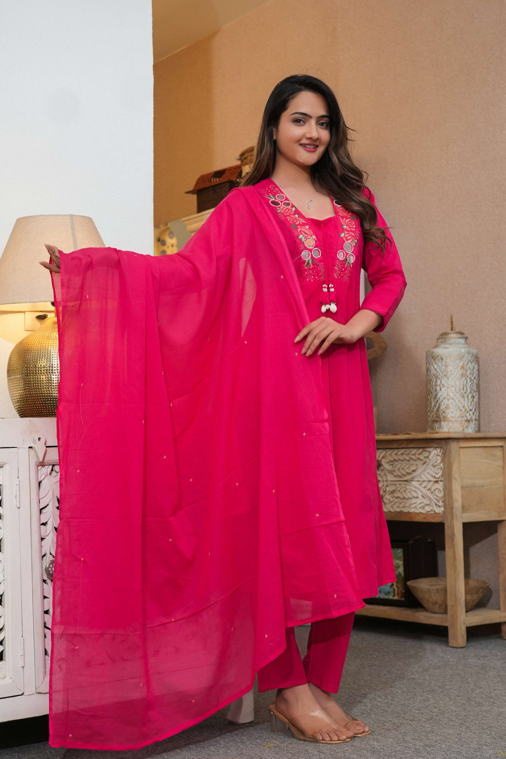Elegant Pink Suit Set with Subtle Embroidery – Simple Yet Graceful Ethnic Look