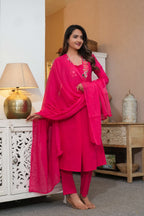 Elegant Pink Suit Set with Subtle Embroidery – Simple Yet Graceful Ethnic Look